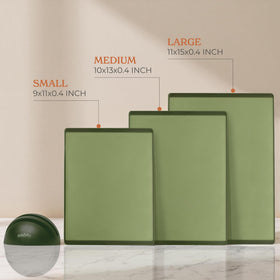 Smirly medium board performs versatile chopping for veggies.