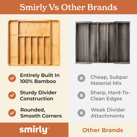 SMIRLY rounded corners protect both utensils and drawers from scratches.