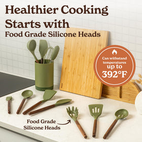 SMIRLY sturdy tongs and wood-handle whisk for nonstick cookware