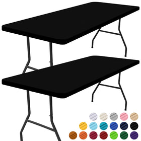 Smiry 2-pack rectangle picnic table cloth fits snugly to prevent movement.