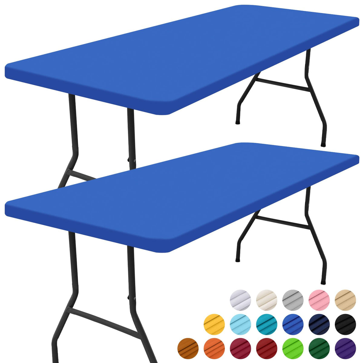 Smiry 2-pack rectangle picnic table cloth with elastic edge ensures secure fit.