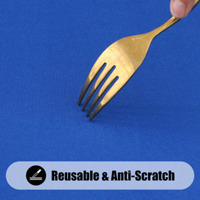 Smiry versatile blue rectangle table cloth suits casual and formal events.