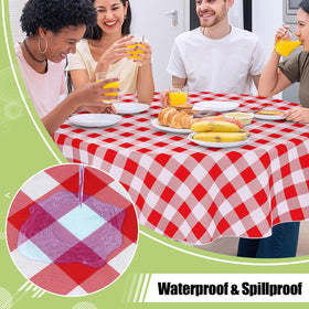 Smiry tablecloth with flannel backing emphasizes stability and protects surfaces during meals