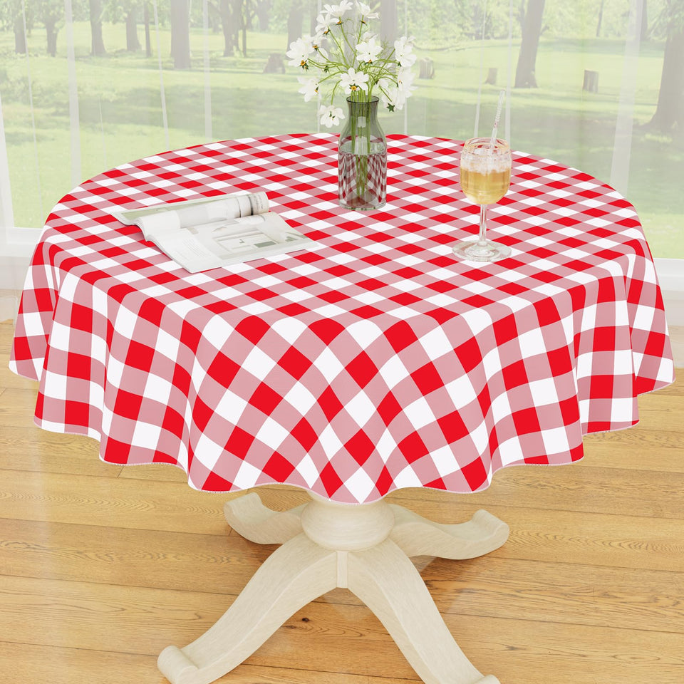 Smiry buffalo plaid tablecloth waterproof top, perfect for quick cleanup on outdoor picnics