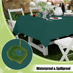 Smiry disposable table cloth 54 by 108 inch waterproof surface resists spills during gatherings.