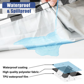 Smiry drawstring storage bag keeps tablecloth organized after camping.