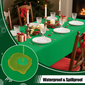 Smiry table cover resists spills and wipes clean after meals.