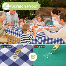 Smiry easy-clean tablecloth wipes clean after spills and messes