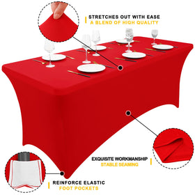 Elastic fitted tablecloth for 72x30 inch tables by Smiry.