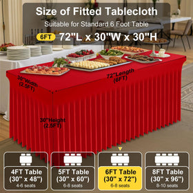 Smiry floor-length skirt design adds privacy and a polished banquet setup.