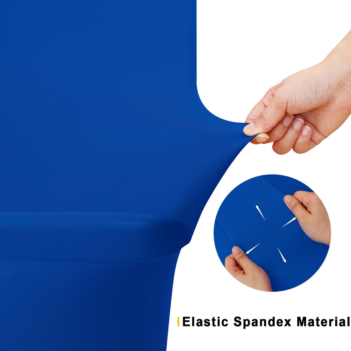 Smiry machine-washable blue tablecloth simplifies cleanup after events.