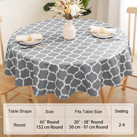 Smiry easy-care tablecloth cleans quickly with a damp cloth indoors or outdoors