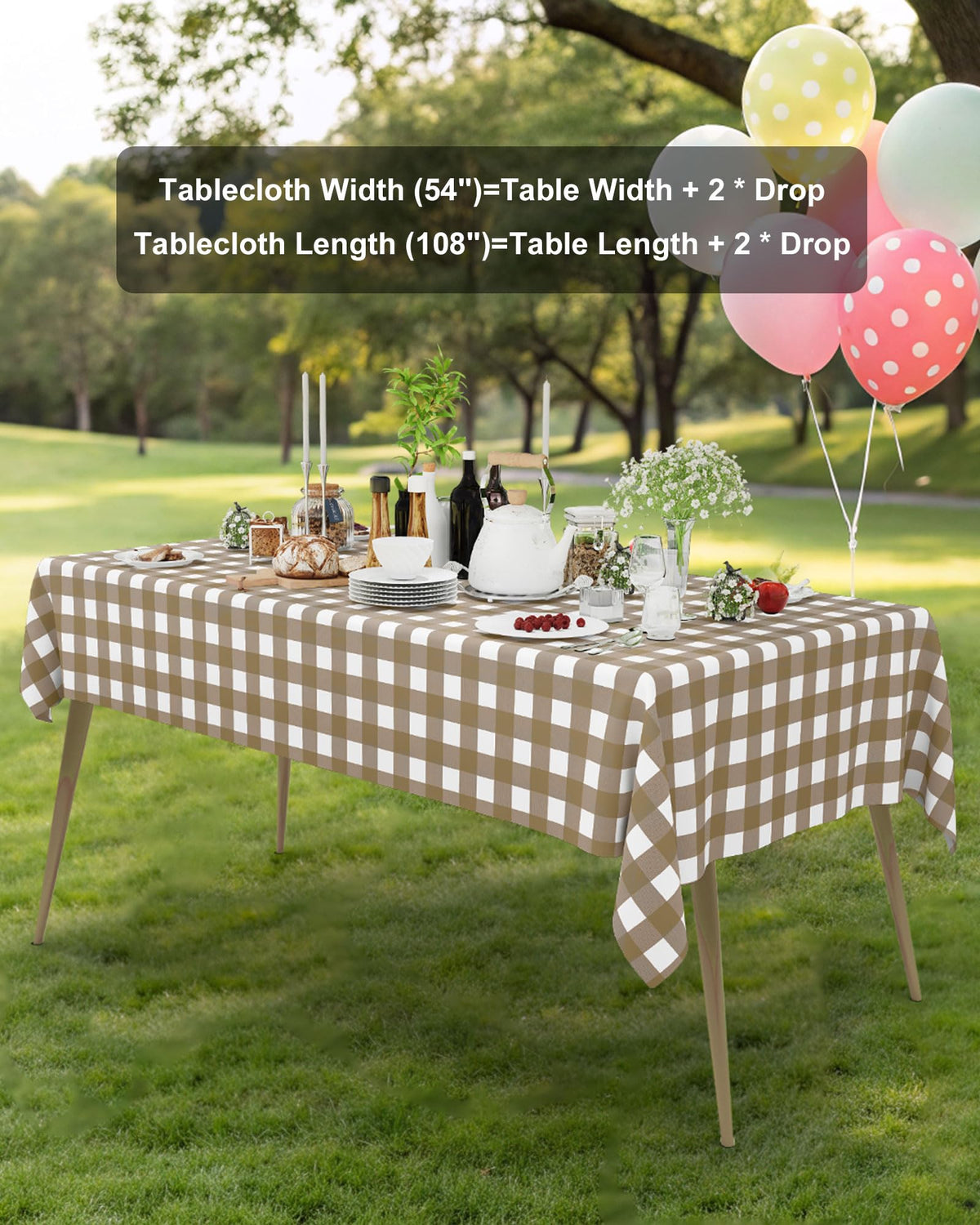 Smiry party tablecloth protects tables while elevating the celebration look.