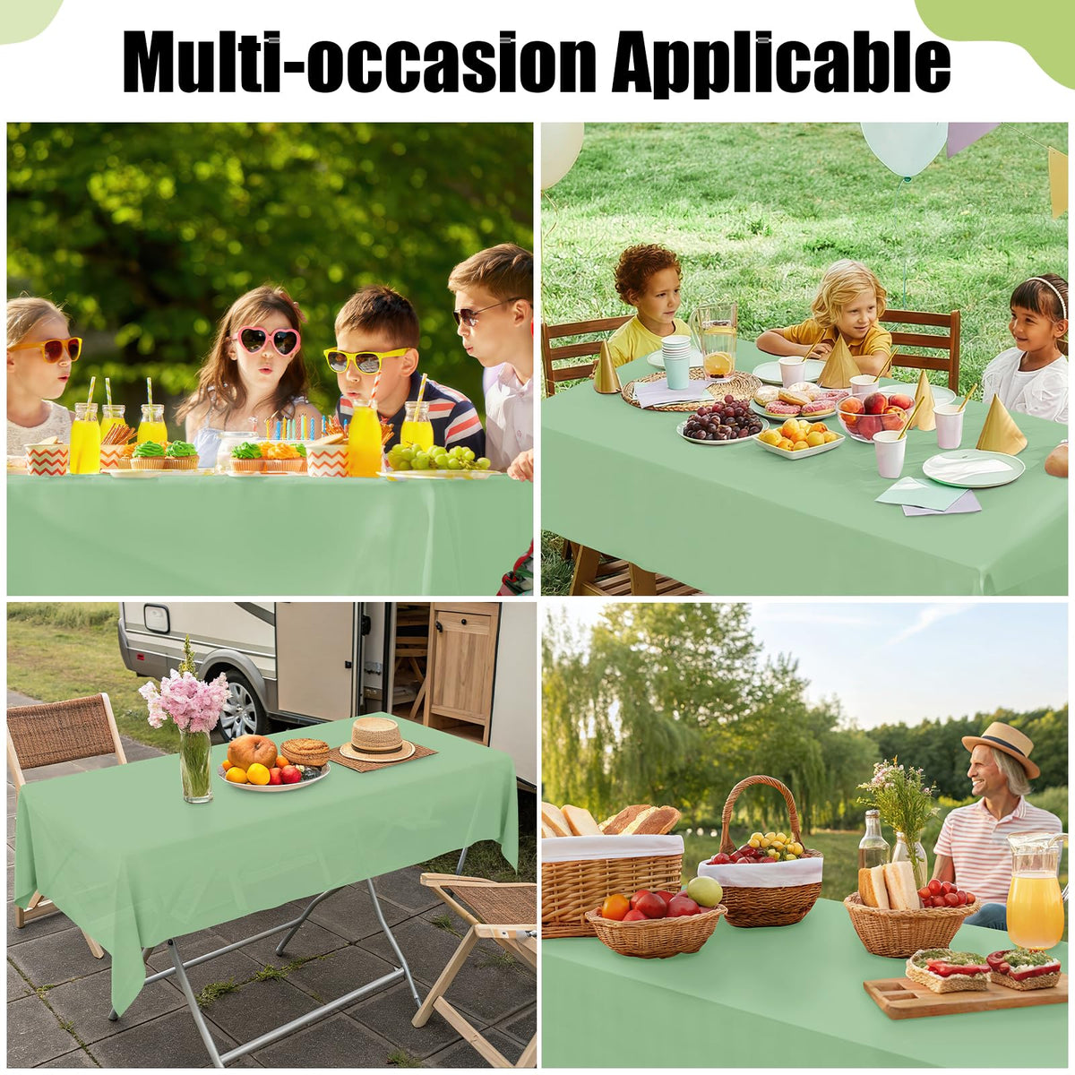 Smiry tablecloth cleans easily with a damp cloth after use.
