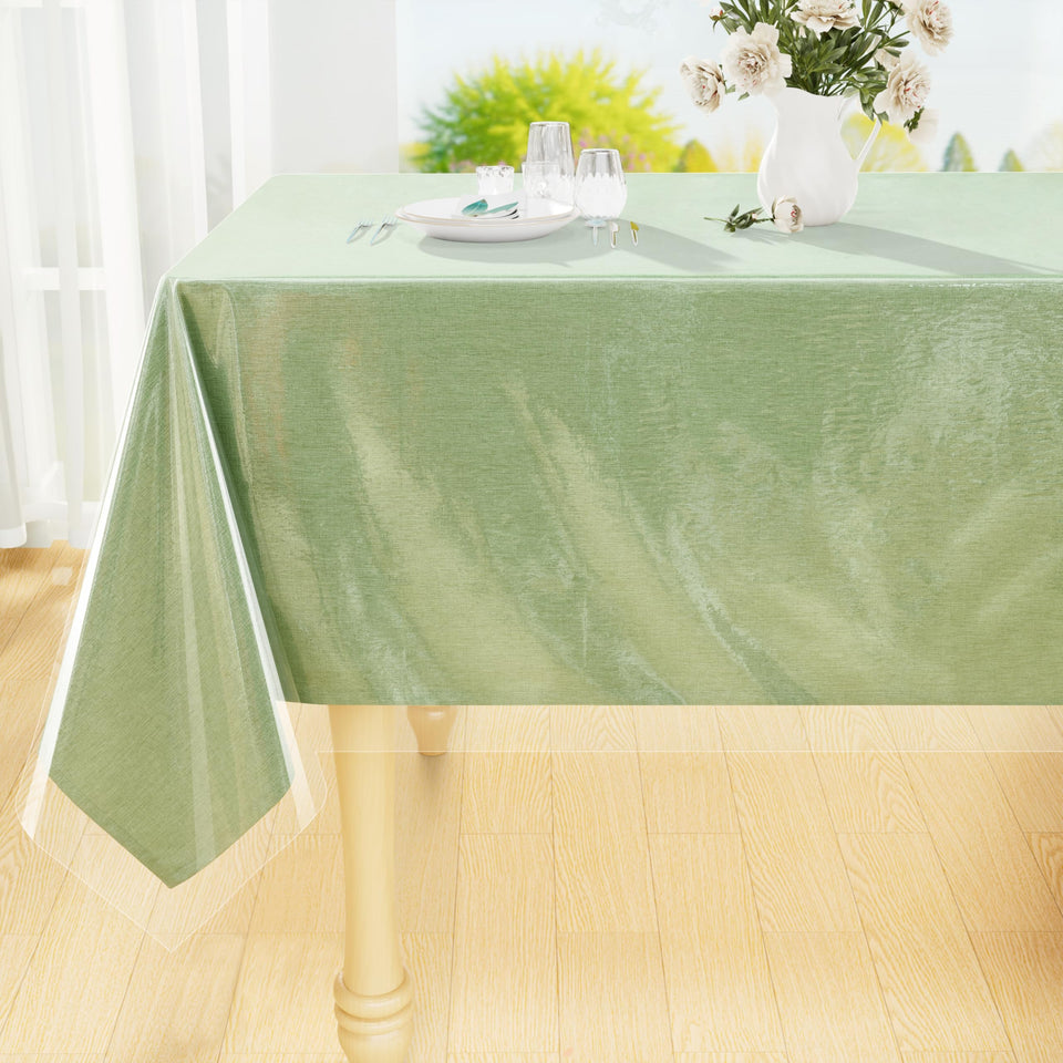 Smiry clear rectangle table cloth 60x84 inches protects while keeping table visible