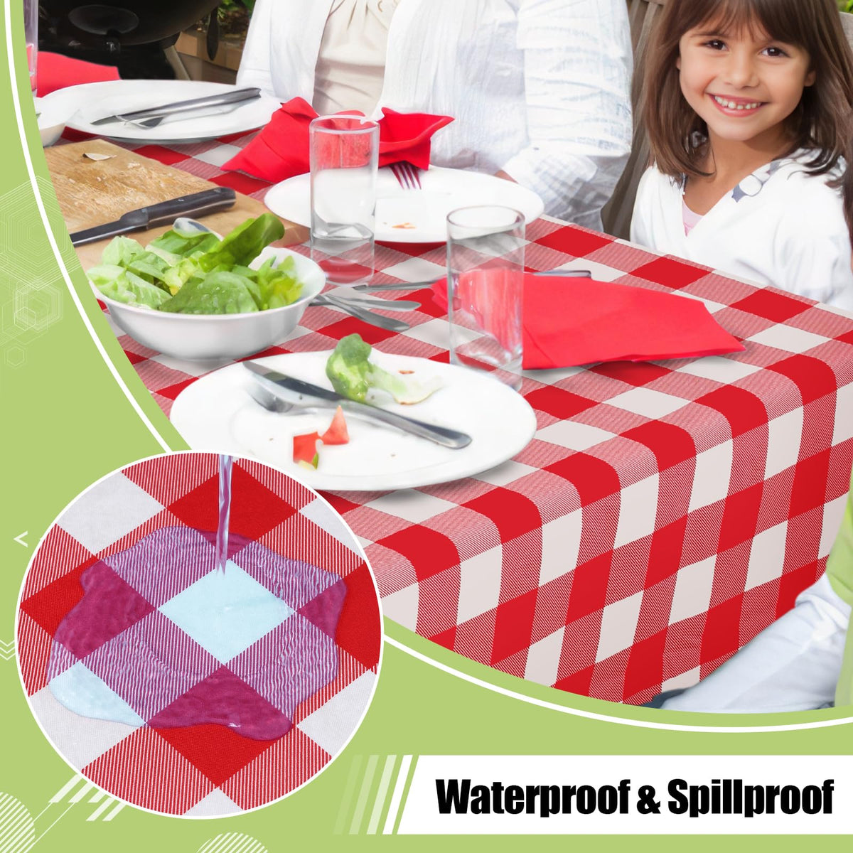 Closeup of Smiry table cloth showing soft flannel backing for anti-slip support