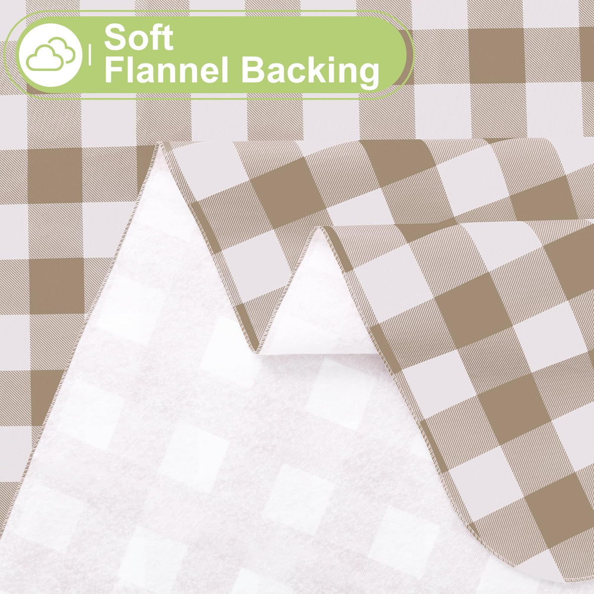 Smiry rectangle table cloth waterproof surface resists spills during gatherings.