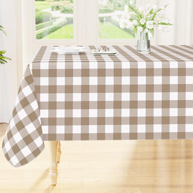 Smiry rectangle table cloth waterproof close-up showing durable vinyl protection for outdoor dining.
