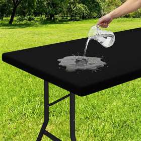 Smiry rectangle tablecloth with elastic edge for secure outdoor use