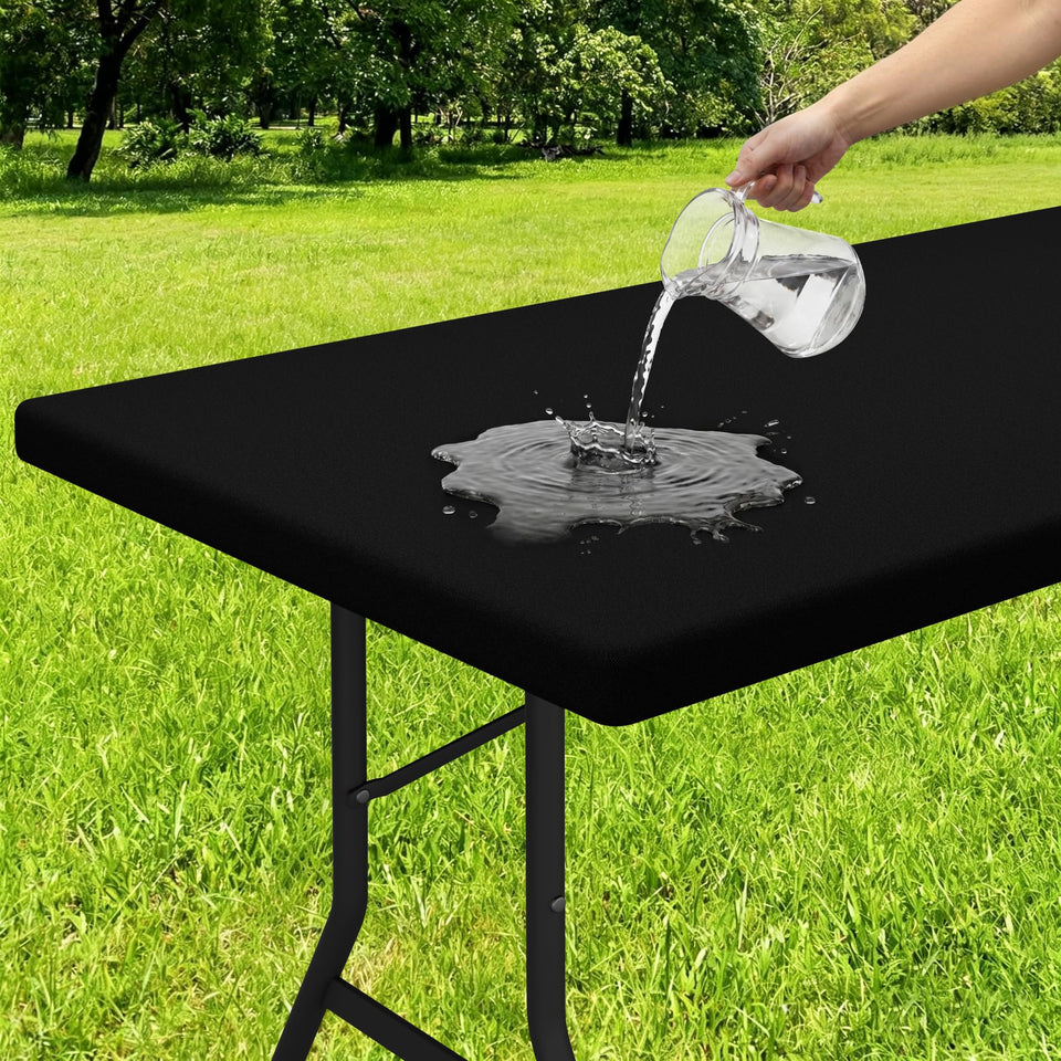 Smiry rectangle tablecloth with elastic edge for secure outdoor use