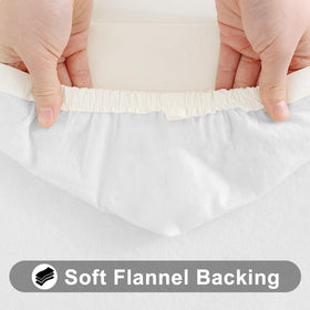 Smiry soft-flannel backing protects tabletops