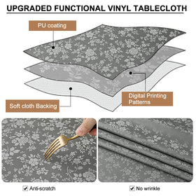 Smiry rectangle tablecloth heavy-weight drape helps it stay in place.