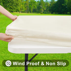 Smiry waterproof tablecloth resists spills and wipes clean