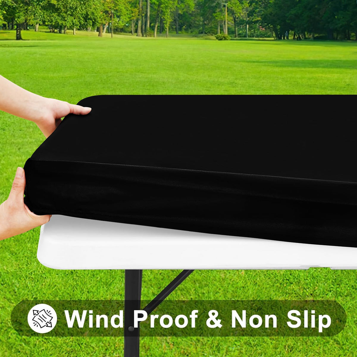 Smiry rectangle tablecloth wind-proof and non-slip on folding tables