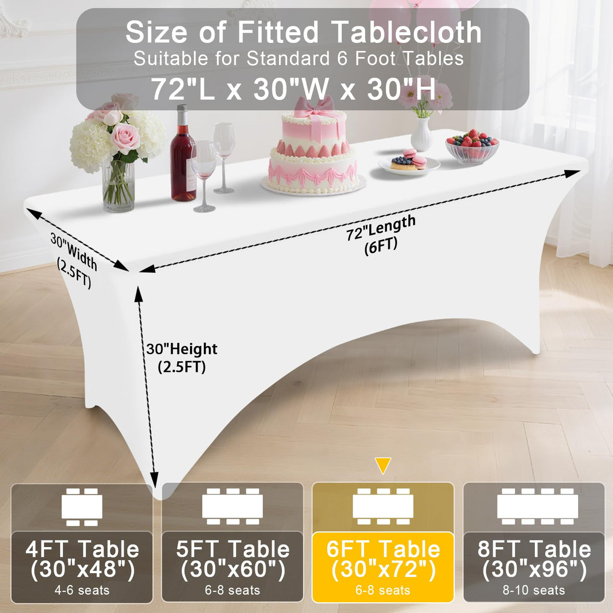 Smiry rectangular patio table cover providing a clean, professional look.