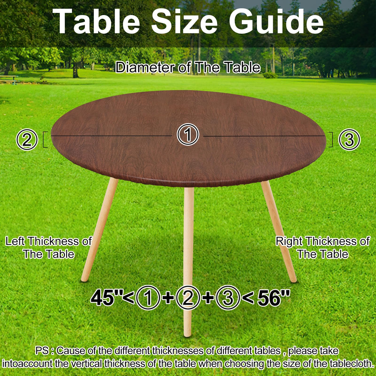 Smiry round picnic tablecloth protects tables during gatherings.