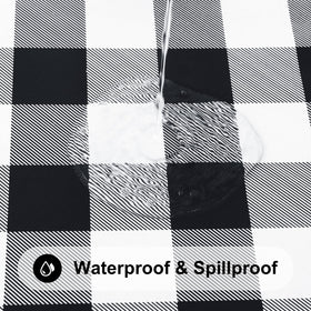 Smiry round picnic tablecloth buffalo plaid pattern adds rustic charm