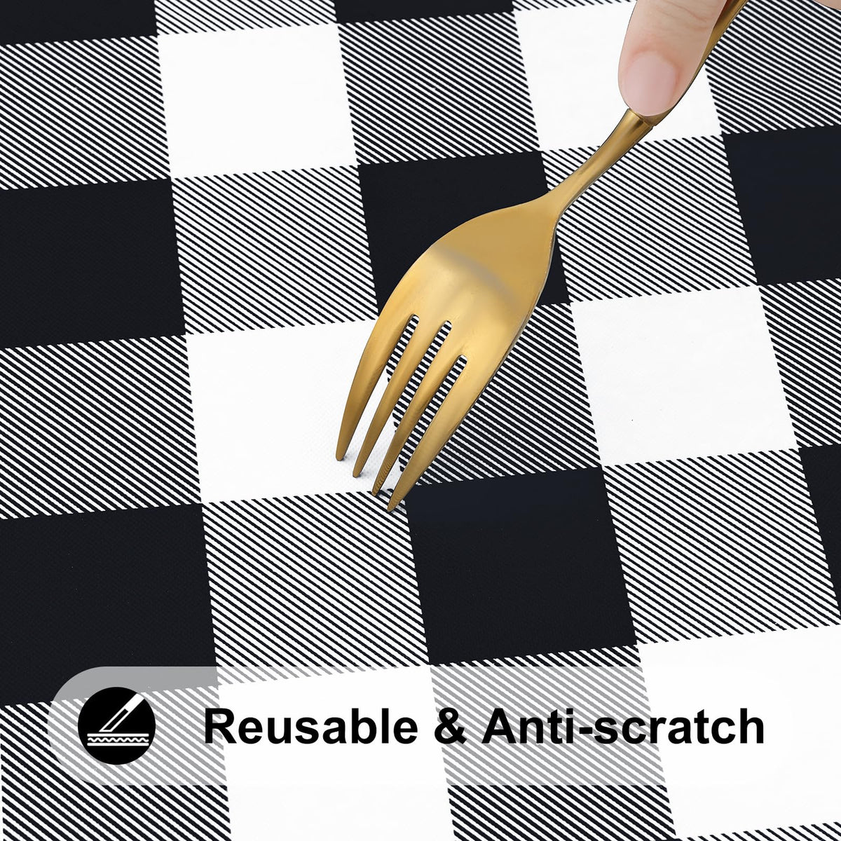 Smiry durable reusable vinyl tablecloth resists wear
