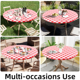 Smiry durable reusable round tablecloth protects surfaces while enhancing style.