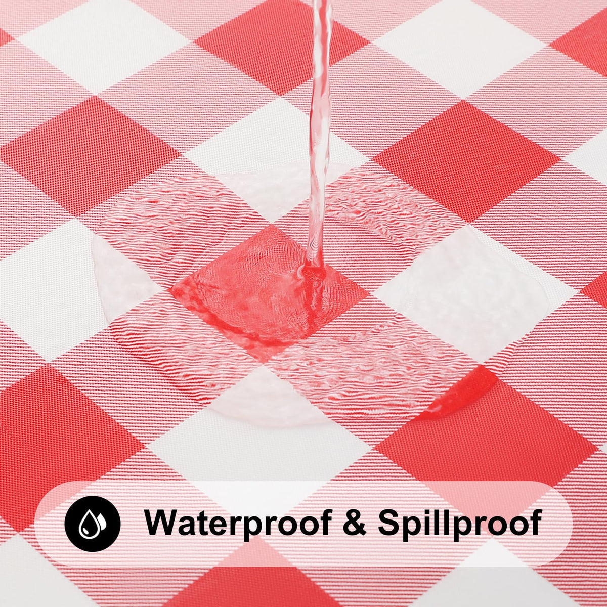Smiry round tablecloth easy-clean design allows quick wipe-down after events.