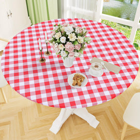 Smiry round tablecloth with elastic edges keeps wind-prone tables neat and secure.