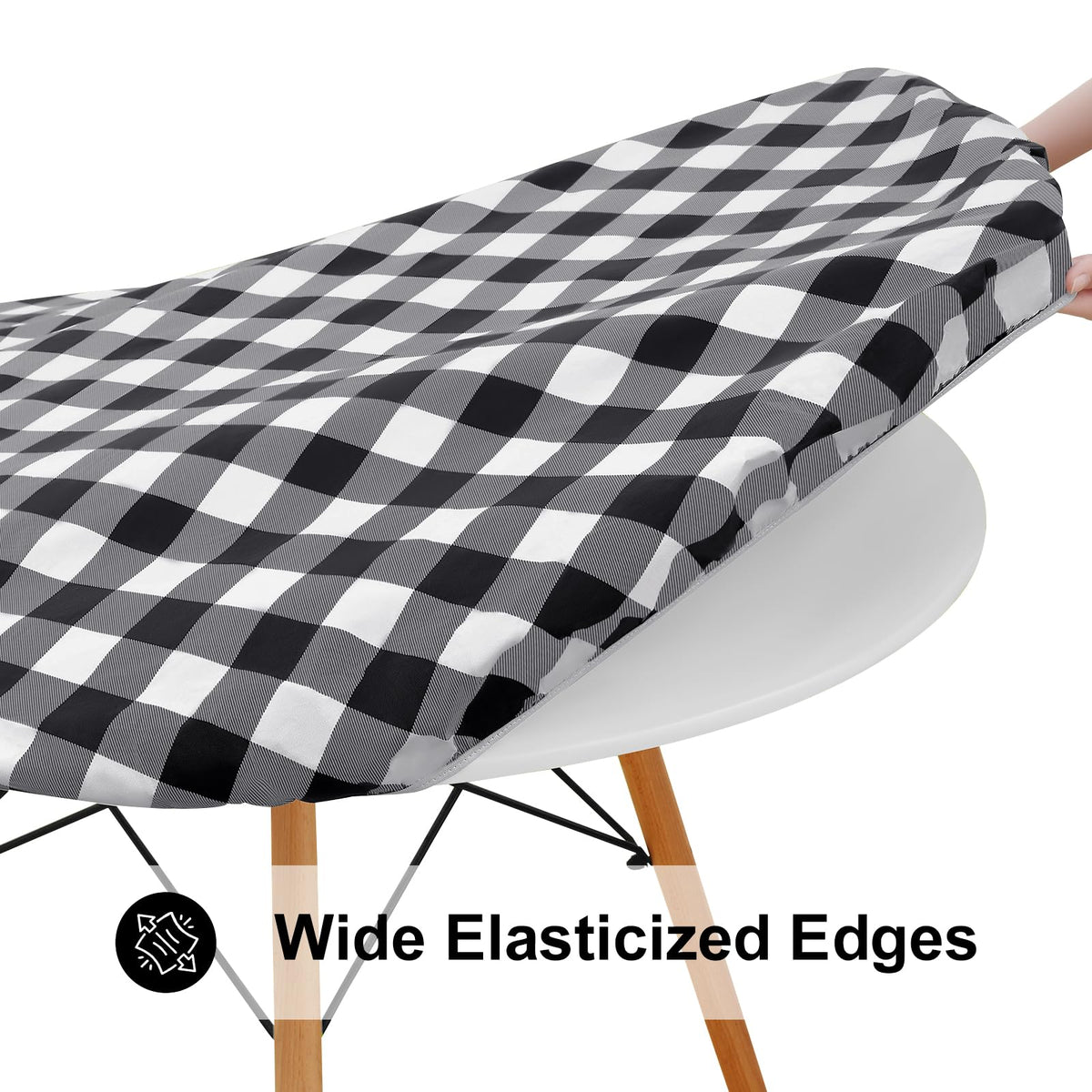 Smiry round picnic tablecloth flannel-backed design adds softness and protection