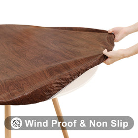 Smiry round picnic tablecloth with flannel backing prevents slipping.