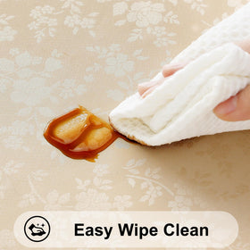 Smiry machine-washable tablecloth offers reusable practicality for daily use.