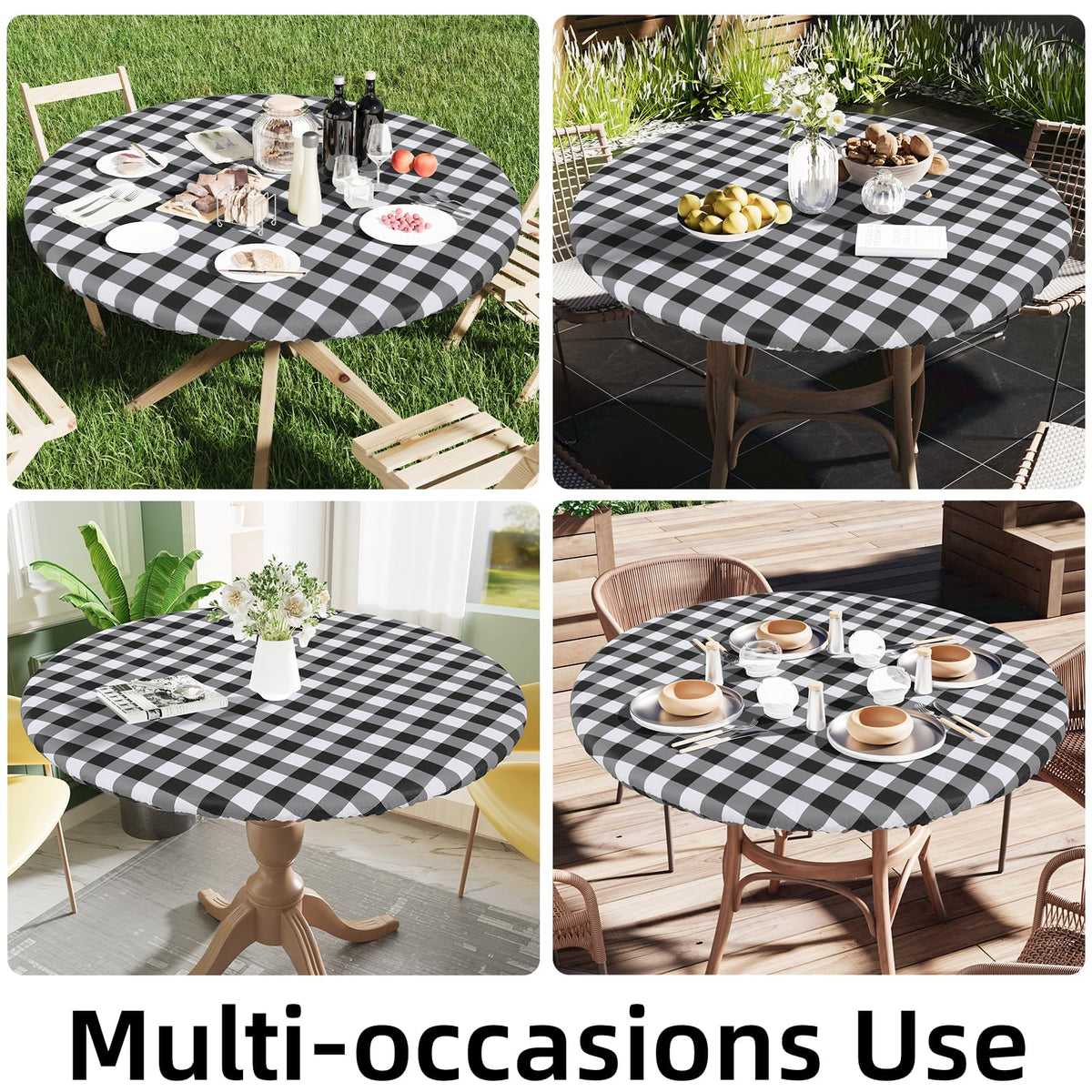 Smiry windproof non-slip round tablecloth stays in place