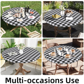 Smiry windproof non-slip round tablecloth stays in place