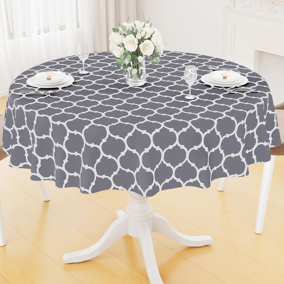Smiry round table cloth with waterproof surface protecting your dining area