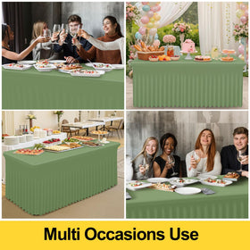 Smiry spandex tablecloth in wine red adds rich color for festive affairs