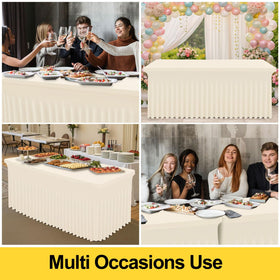 Smiry Spandex Tablecloth fitting a 6ft table with seamless look