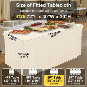 Smiry Spandex Tablecloth in beige styling for an elegant banquet setup
