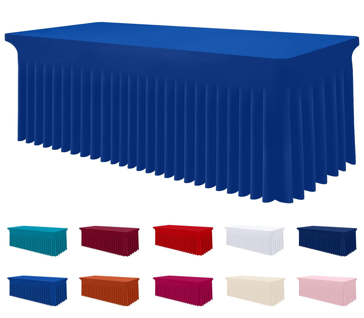 Smiry Spandex tablecloth with one-piece design for seamless setup.
