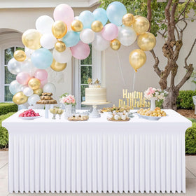 Smiry Spandex Tablecloth features premium stitching for durability