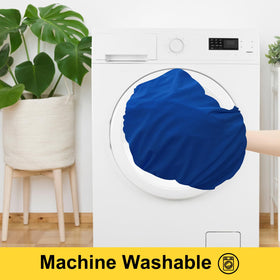 Smiry Spandex tablecloth is machine washable for quick reuse.