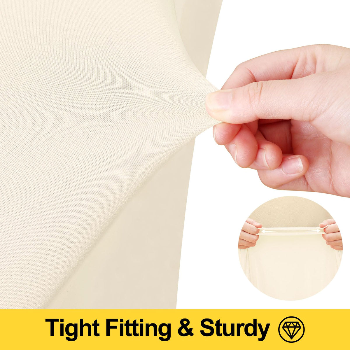 Smiry Spandex Tablecloth beads water on its surface demonstrating waterproof design