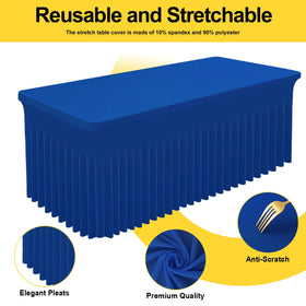 Smiry Spandex tablecloth waterproof surface prevents stains during events.
