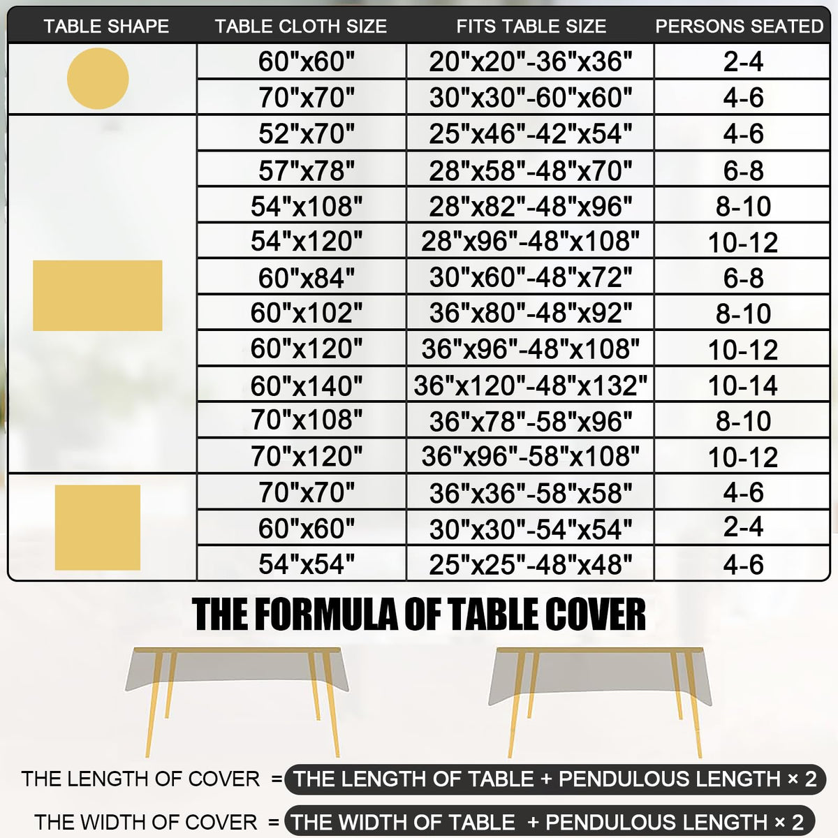 Smiry tablecloth delivers durability and non-slip wear for daily use.